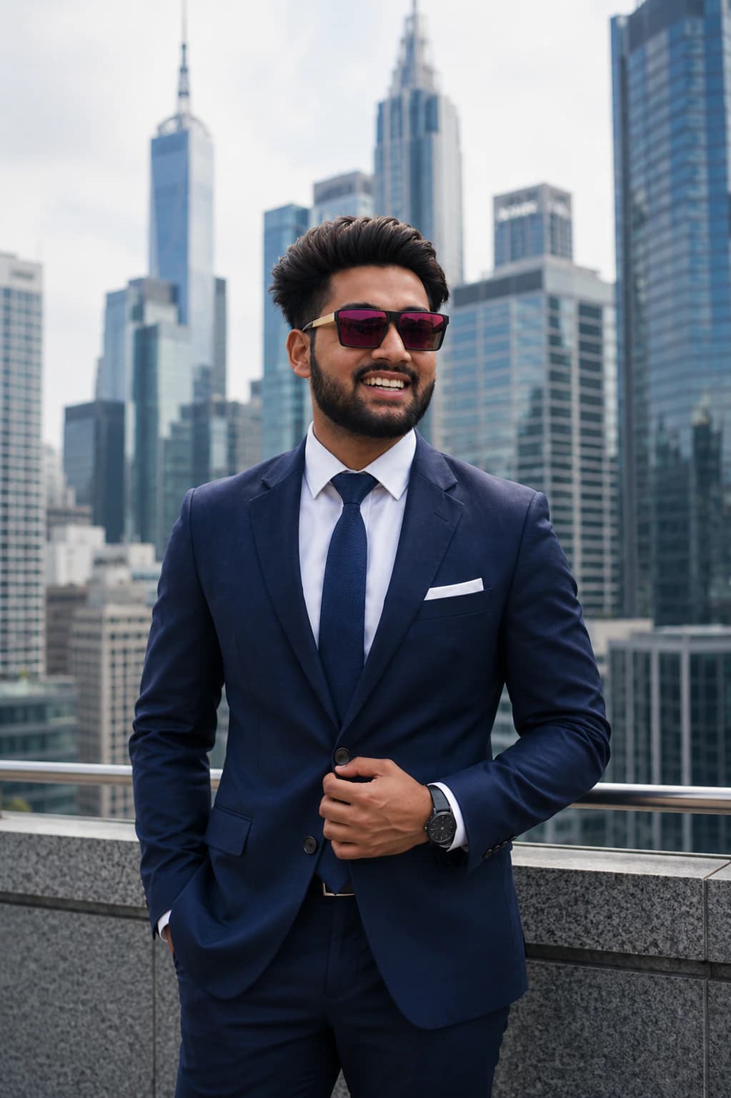 Linkedin Portrait Headshot AI photo prompt example on PromptKosh