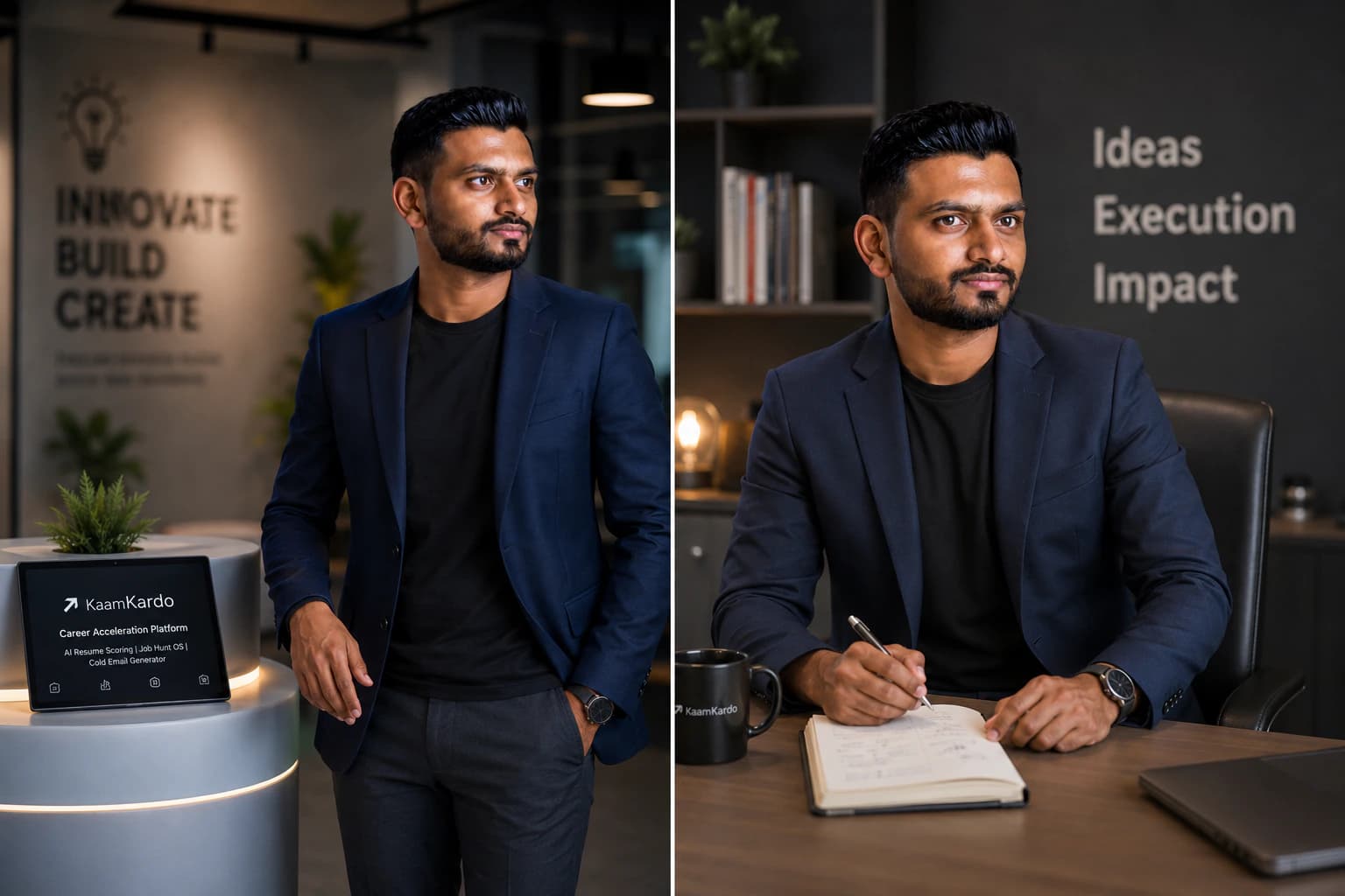 Linkedin profile headshot AI photo prompt example on PromptKosh