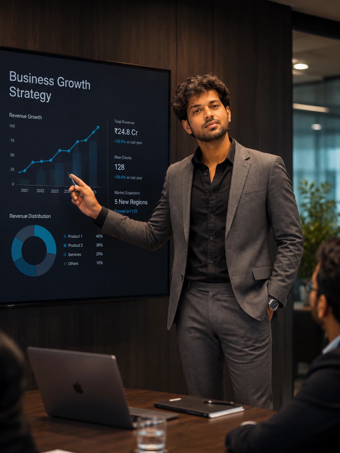 Linkedin Profile Image AI photo prompt example on PromptKosh