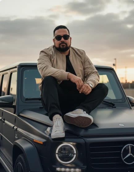 Mercedes-AMG G63 negro AI photo style example on PromptKosh