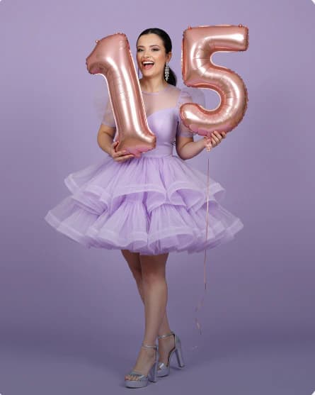 Sweet Fifteen Celebration AI photo style example on PromptKosh