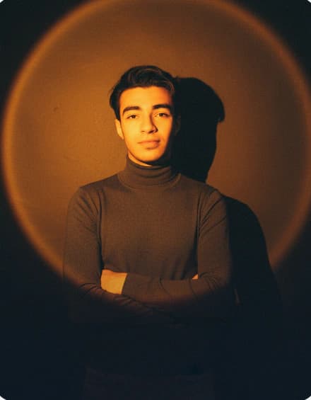 Moody Studio Portrait AI photo style example on PromptKosh