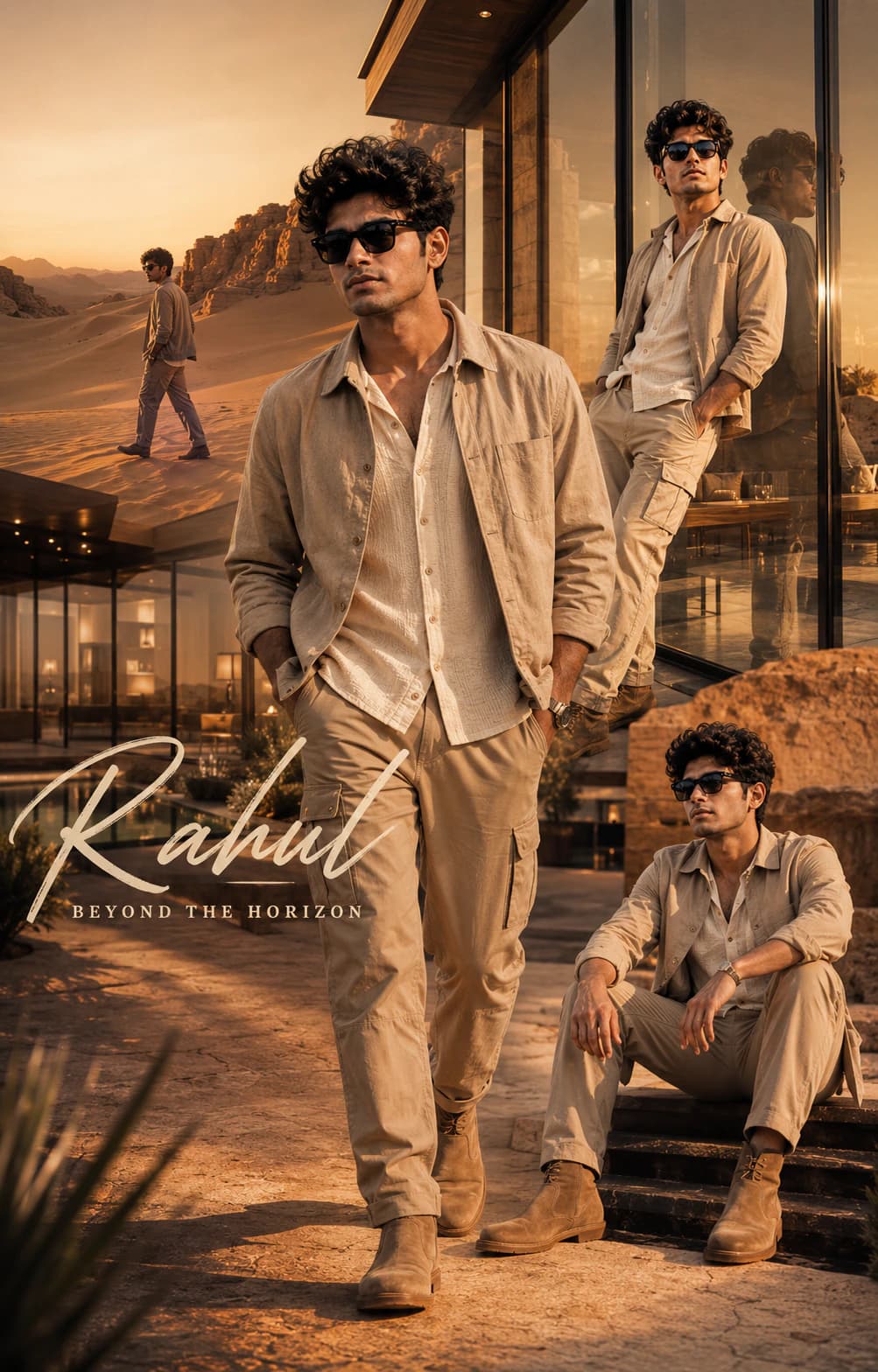 Desert Lifestyle Collage AI photo style example on PromptKosh
