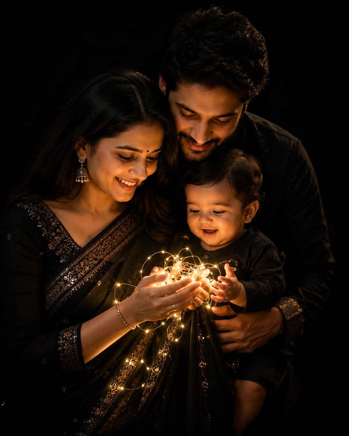 Golden Family Moments AI photo style example on PromptKosh
