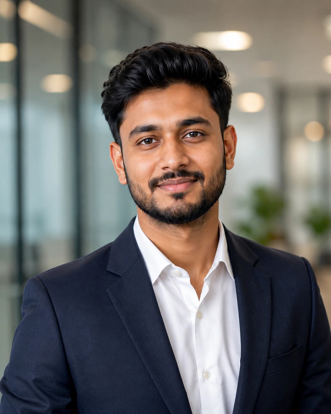Professional AI LinkedIn headshot example for Professional Indian Corporate LinkedIn Headshot | Ultra-Realistic Studio Portrait, a PromptKosh profile photo style.