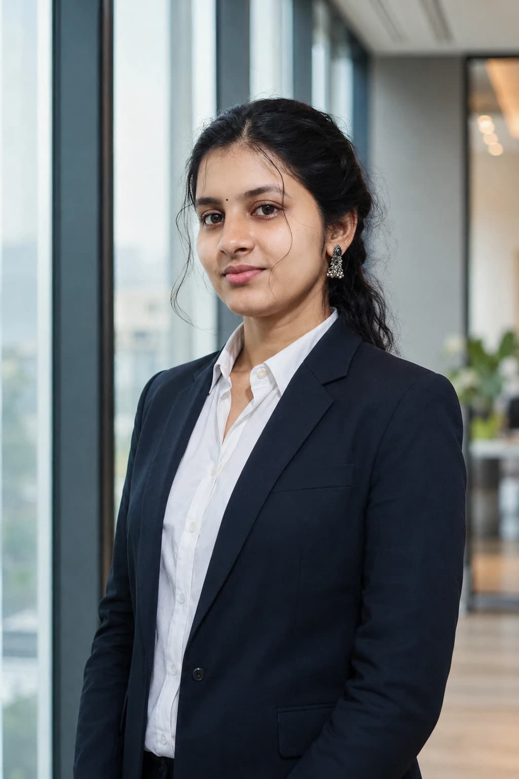Modern Office LinkedIn Portrait AI photo prompt example on PromptKosh
