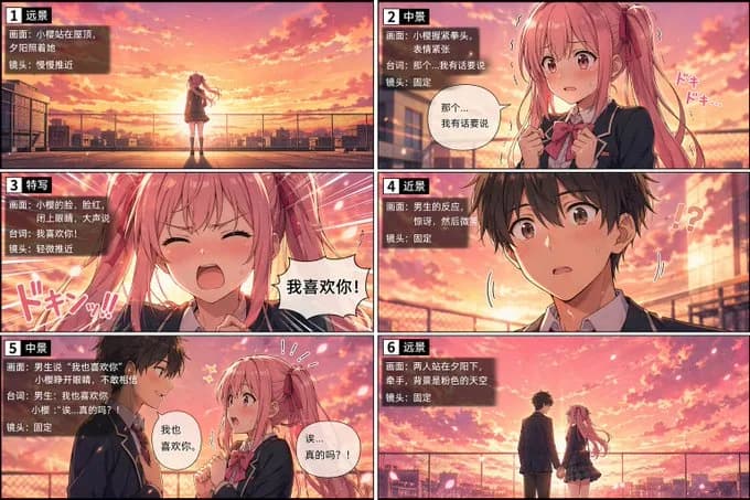 AI Animation Storyboard Sequence Generator UI AI photo prompt example on PromptKosh