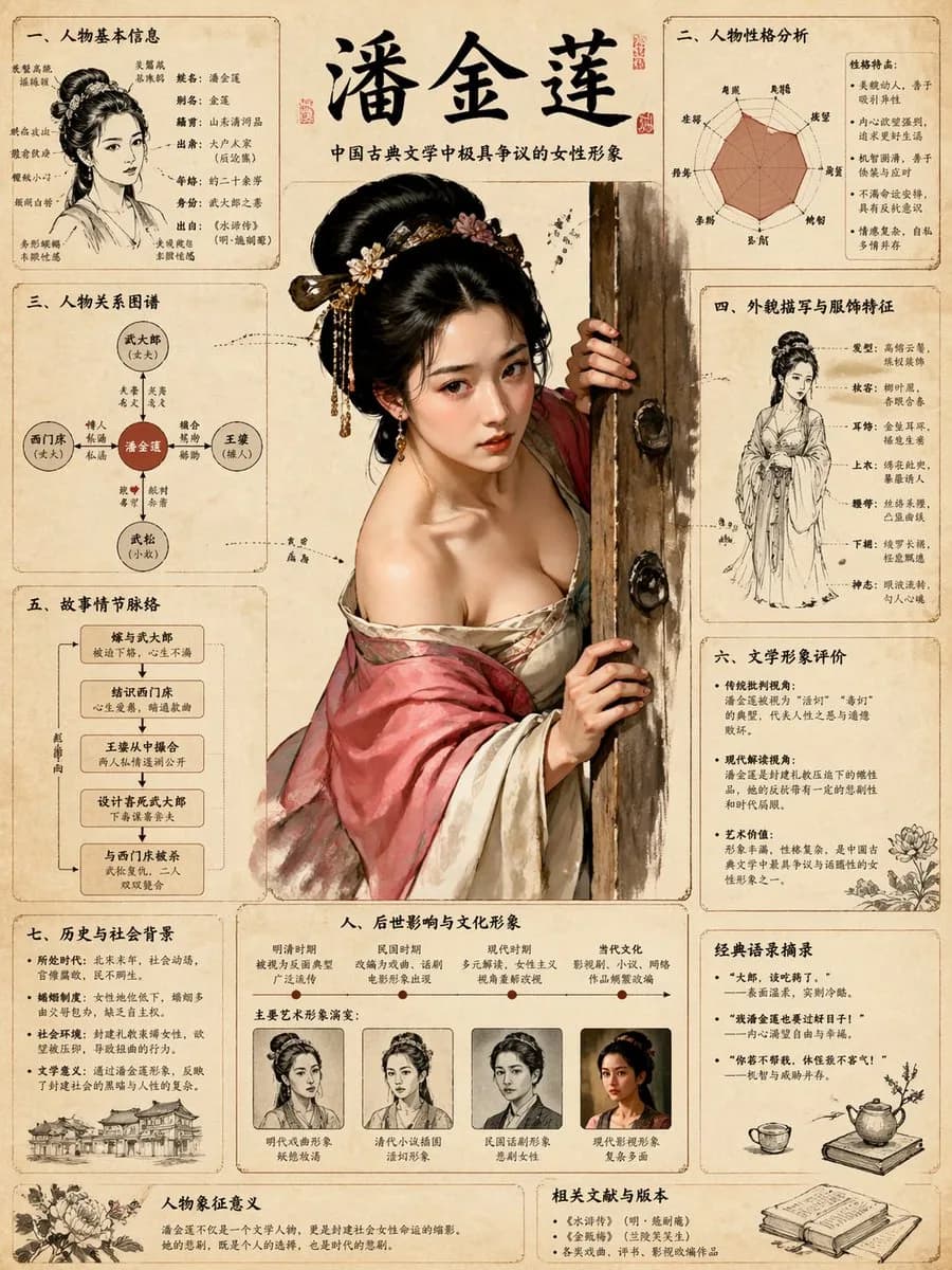 Classic Literature Illustrated Character Anatomy Chart AI photo prompt example on PromptKosh