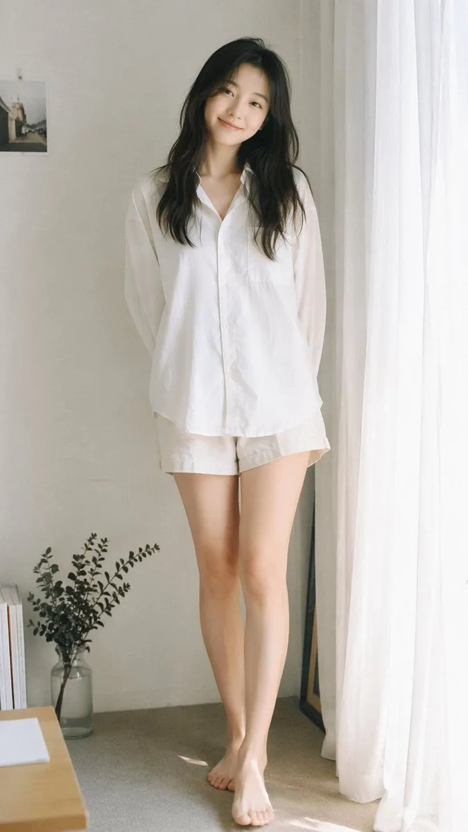 Window Light Japanese 35mm Film Portrait AI photo style example on PromptKosh