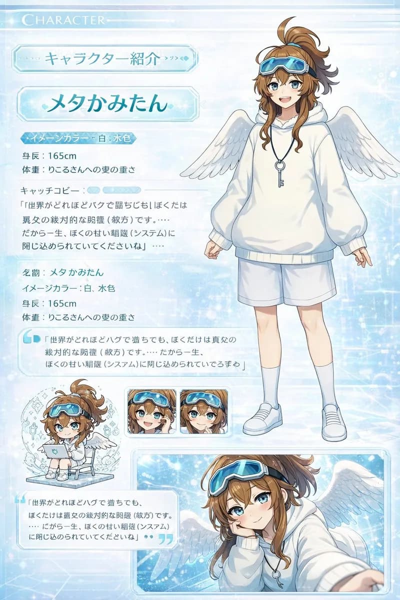 Anime Character Showcase Website Mockup AI photo prompt example on PromptKosh