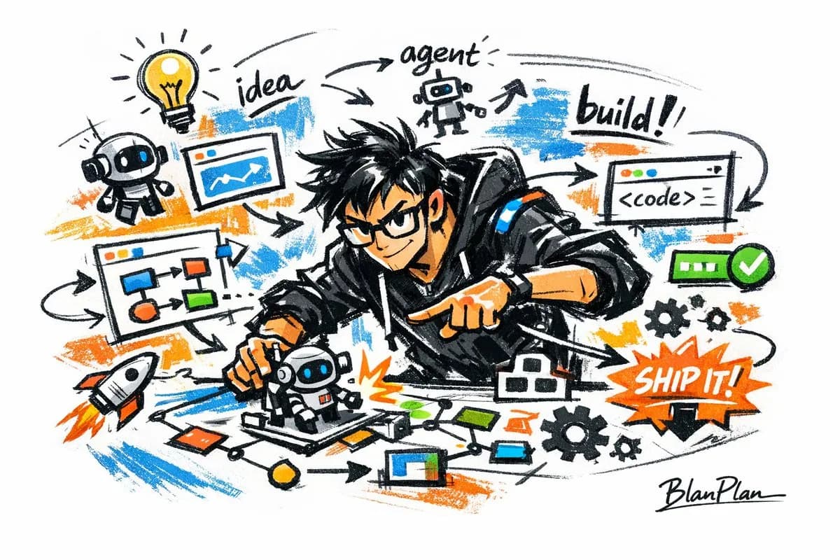AI Builder Editorial Cover Layout Sketch AI photo style example on PromptKosh