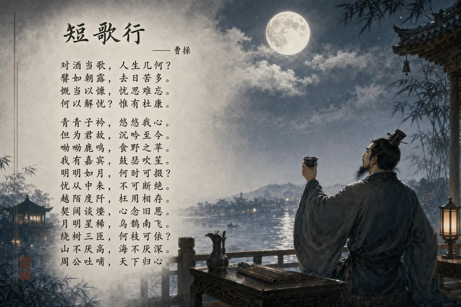 Imagery of Short Song in Classical Poetry AI photo style example on PromptKosh