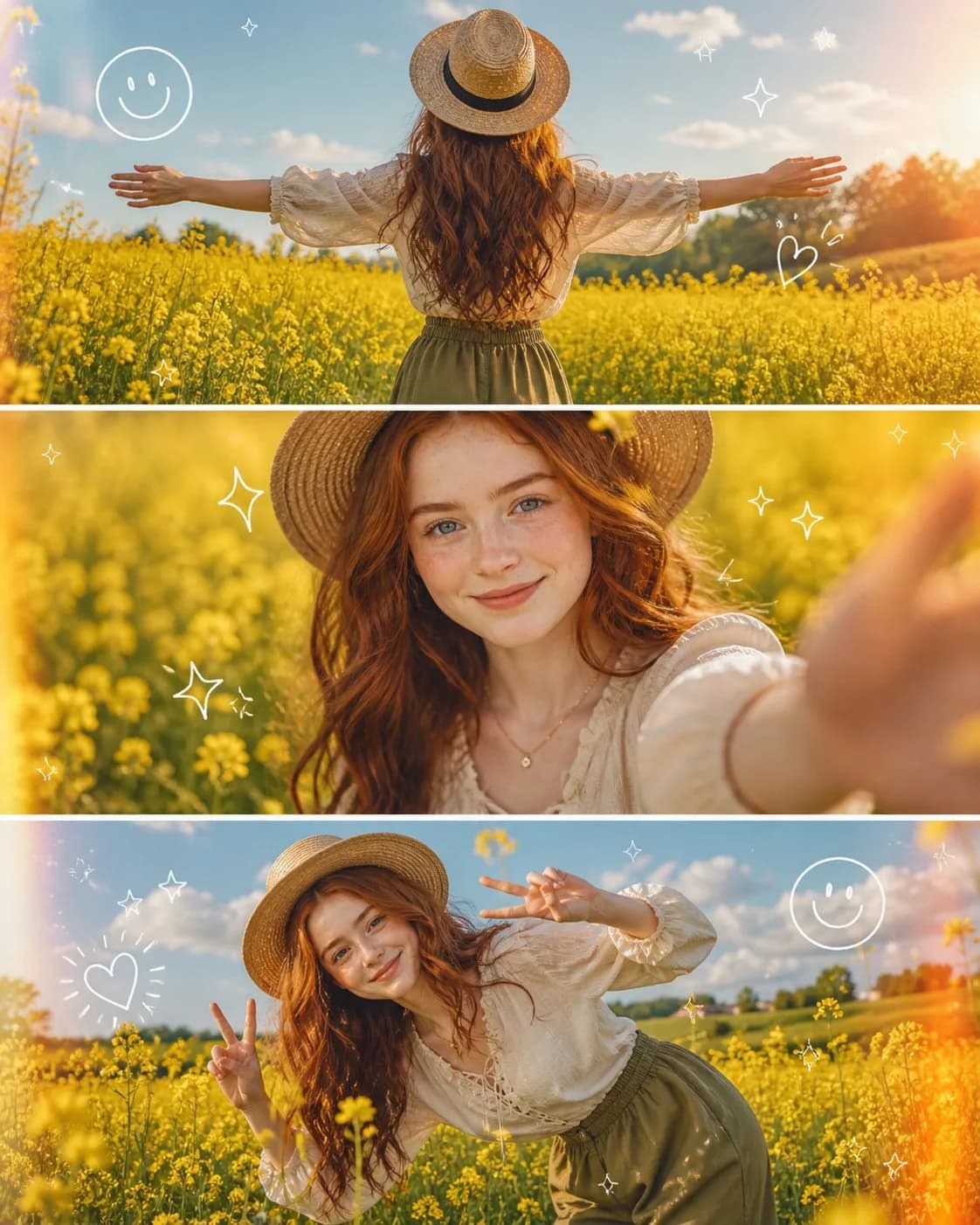 Spring Day Flower Field Photo Collage AI photo style example on PromptKosh