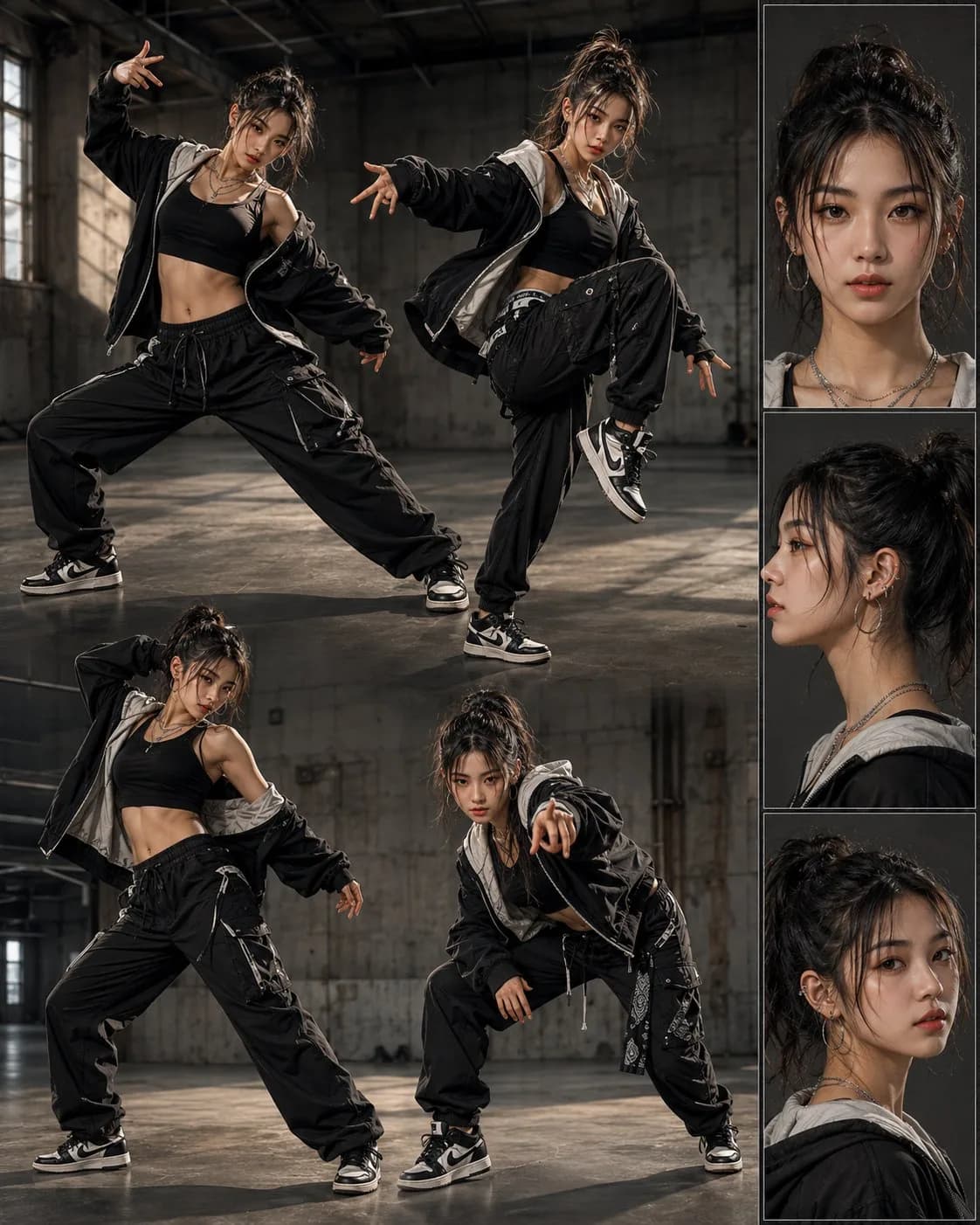 Street Dance Character Design Model Sheet AI photo prompt example on PromptKosh