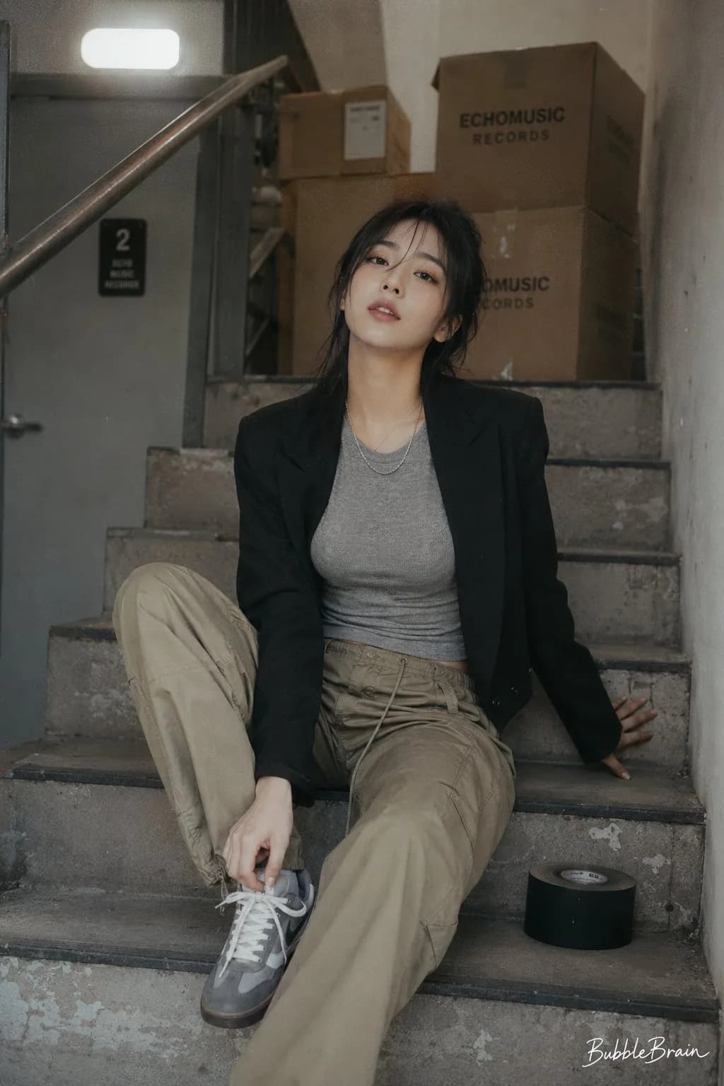 Cinematic Portrait of a Korean Female Idol AI photo style example on PromptKosh