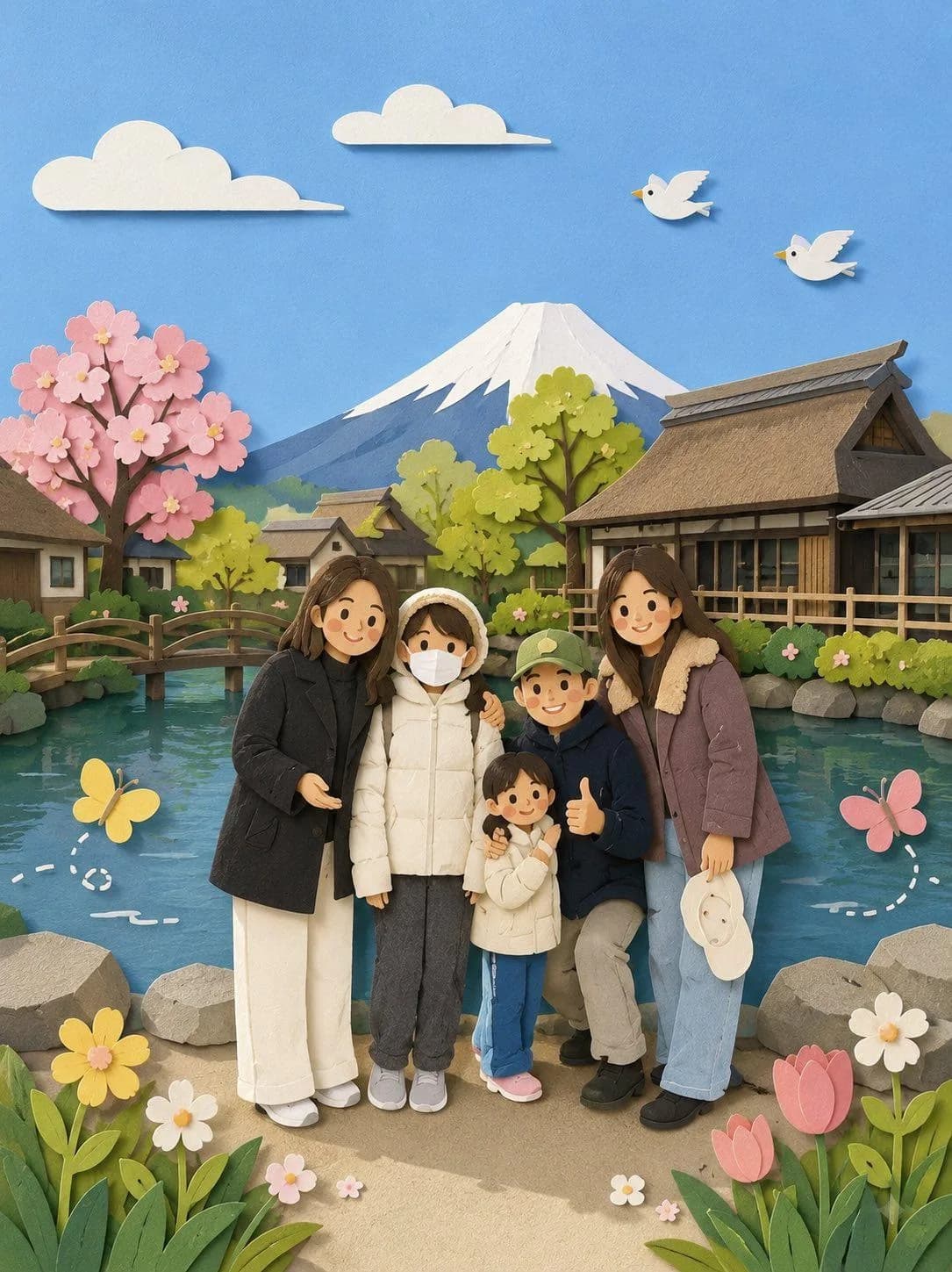Cute Paper Craft Style Image Recreation AI photo style example on PromptKosh