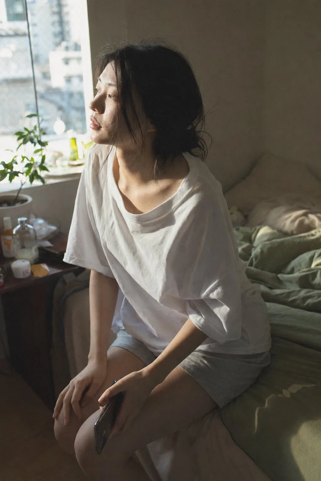 Authentic Morning Photography of a Young Woman AI photo style example on PromptKosh