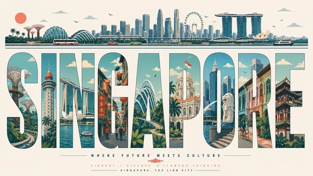 Urban Typography Travel Poster AI photo prompt example on PromptKosh