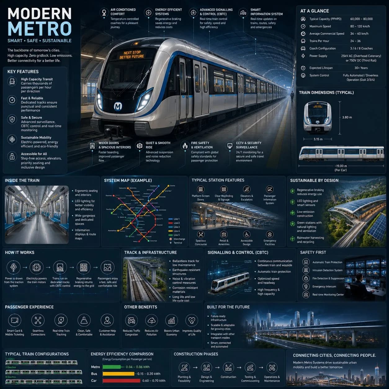 Futuristic Metro System Infographic AI photo prompt example on PromptKosh