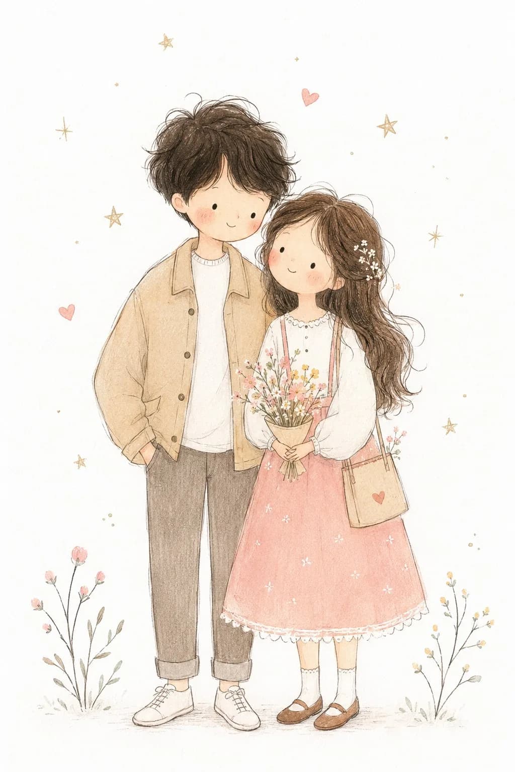 Minimalist Hand-Drawn Children's Illustration AI photo style example on PromptKosh