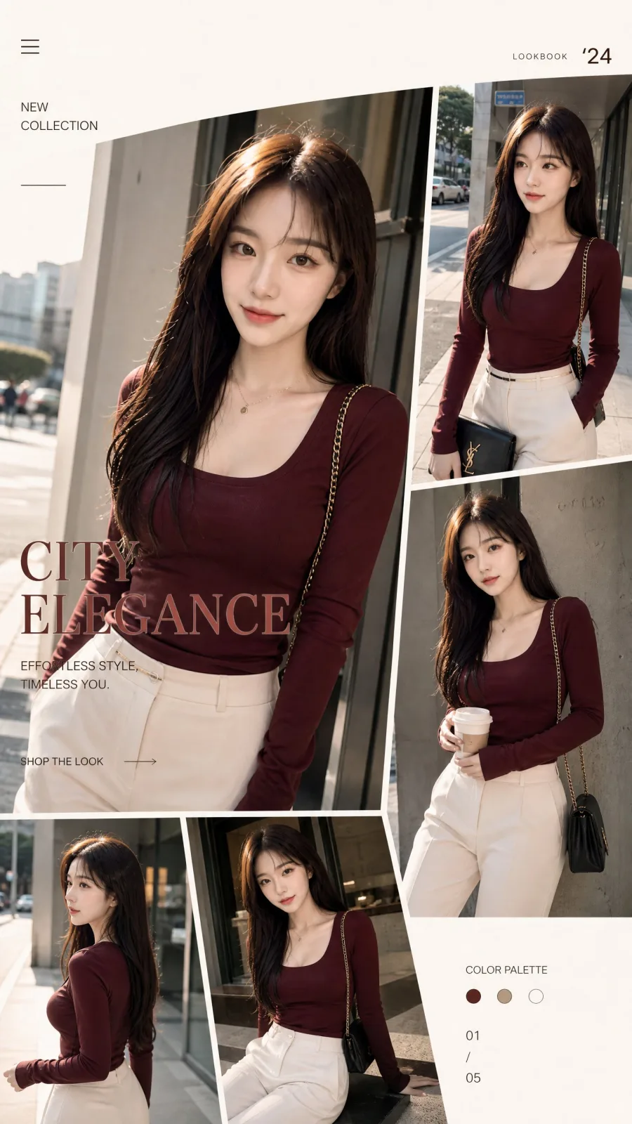 Fashion Catalog E-Commerce Collage AI photo style example on PromptKosh