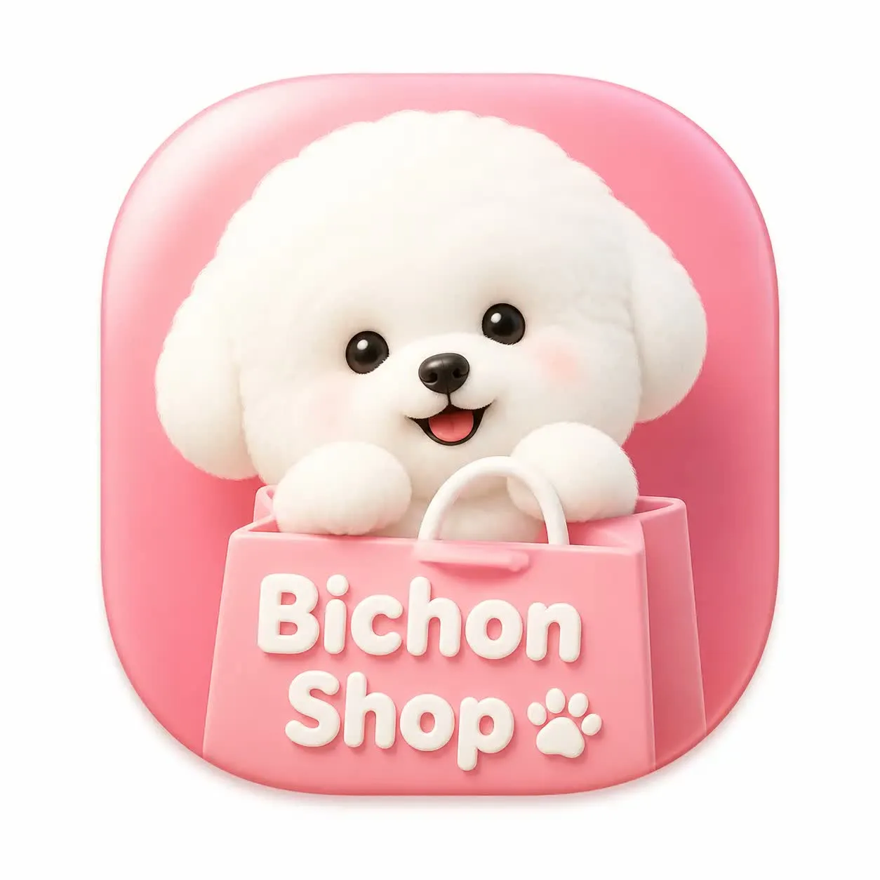 Bichon Shop App Icon Design AI photo style example on PromptKosh