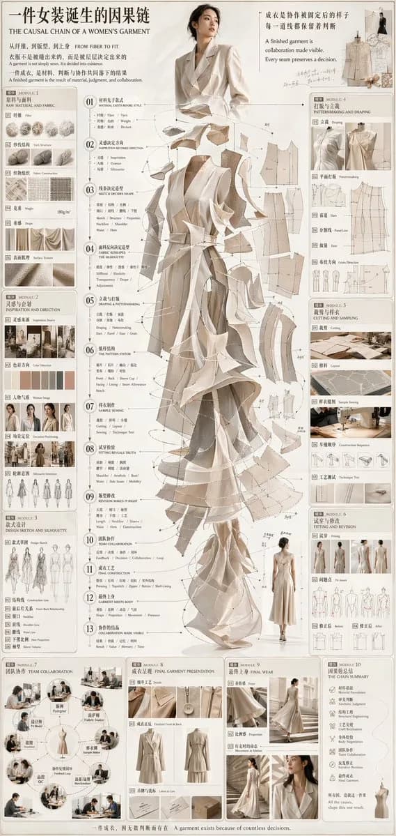 Womens Garment Design Process Infographic Atlas AI photo prompt example on PromptKosh