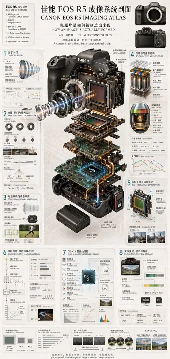 Mirrorless Camera Technical Anatomy Infographic Atlas AI photo prompt example on PromptKosh