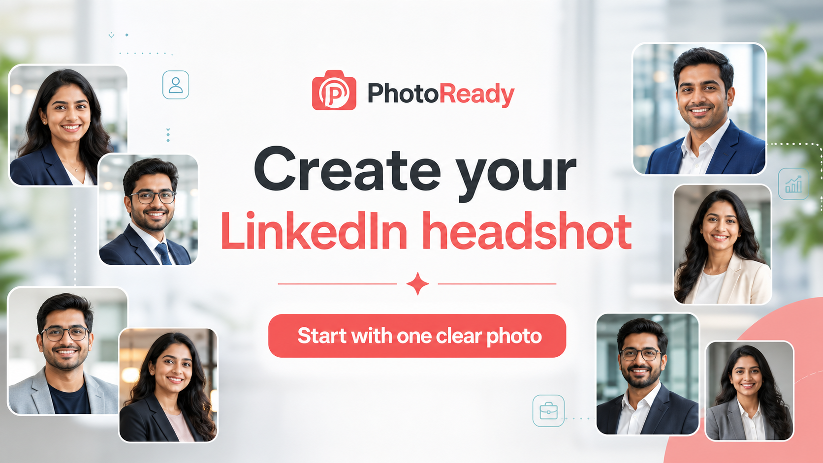 Use prompts when you want control; use the generator when you want a finished LinkedIn profile photo. PromptKosh LinkedIn headshot generator showing professional AI LinkedIn profile photo styles and a generation workflow.